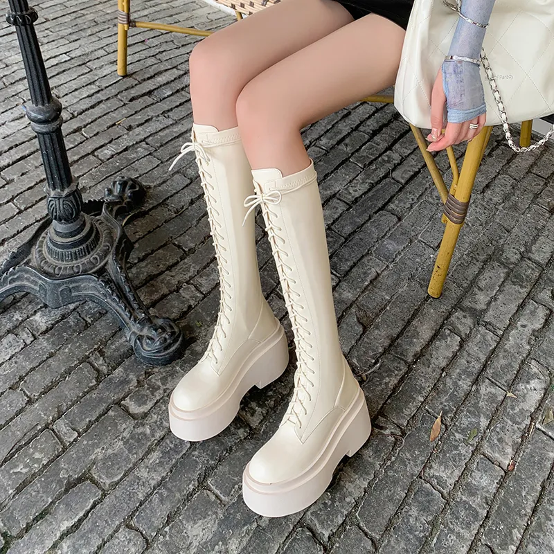 Five-nine Dan Seven Knee-high Boots 8cm Women's-6