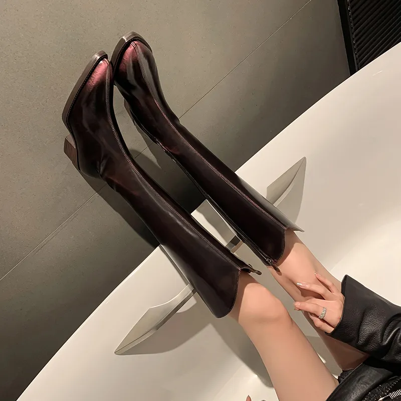 Five-nine Dan Seven Knee-high Boots 5cm Women's-13