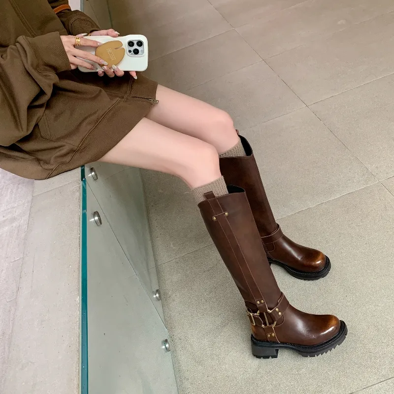 Five nine Dan Seven Knee high Boots 4cm Women's-1