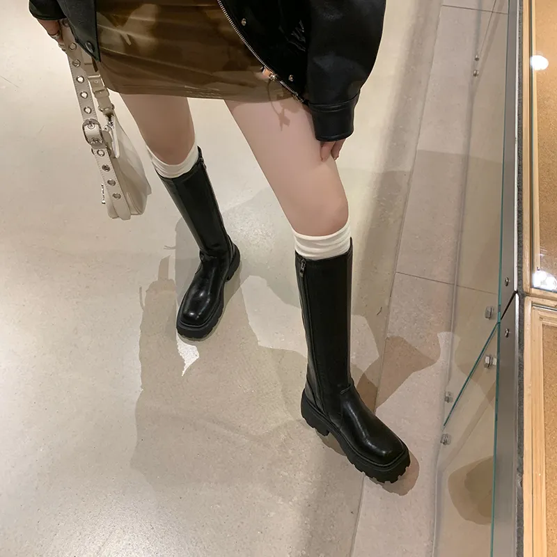 Five-nine Dan Seven Knee-high Boots 5cm Women's-6