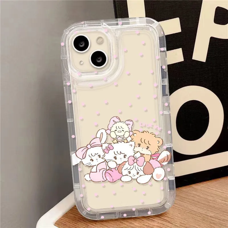 GYKZ TPU Material Pink Family Portrait Lucky Bag Phone Case Compatible With IPhone 13/Apple 14/15.-2