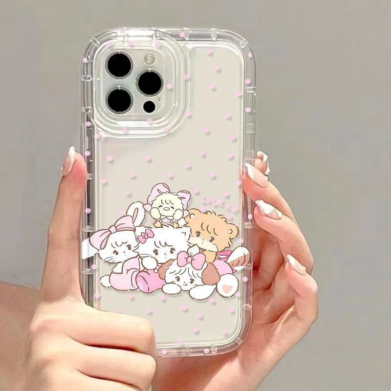 GYKZ TPU Material Pink Family Portrait Lucky Bag Phone Case Compatible With IPhone 13/Apple 14/15.-1