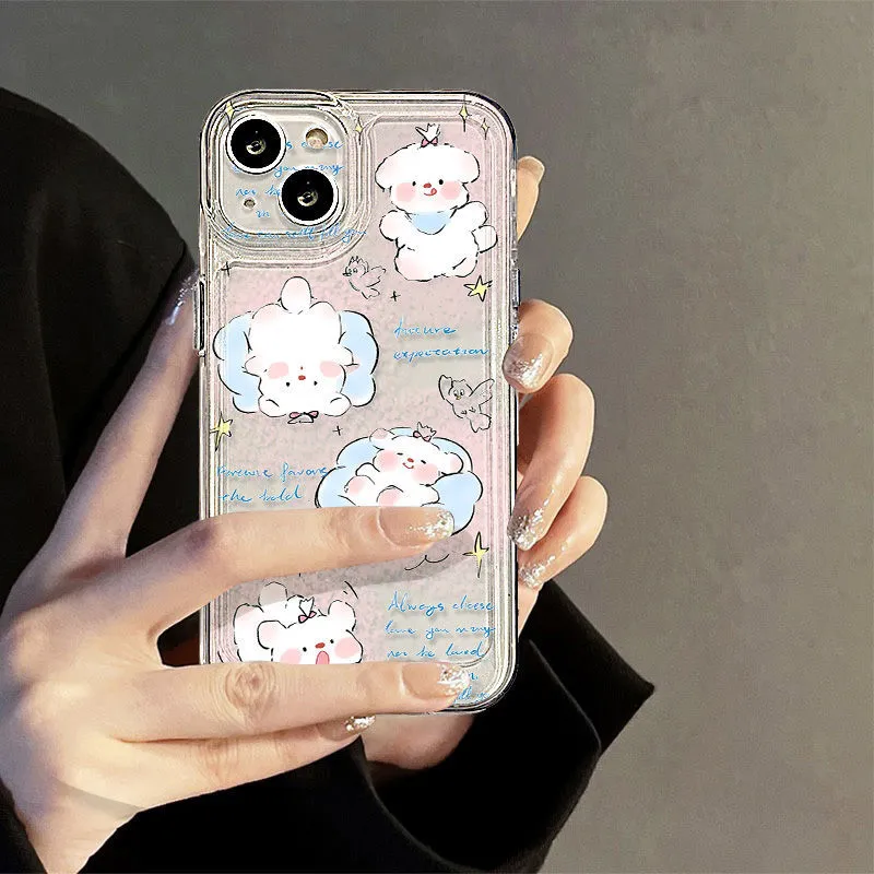 GYKZ TPU Material Pink Cream Puppy Impact-Resistant Fully Enclosed Phone Case Compatible With IPhone 13/Apple 14/15.-5