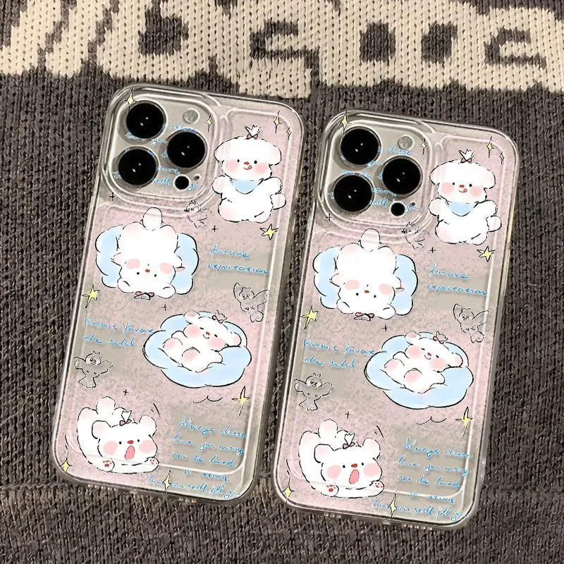 GYKZ TPU Material Pink Cream Puppy Impact-Resistant Fully Enclosed Phone Case Compatible With IPhone 13/Apple 14/15.-6
