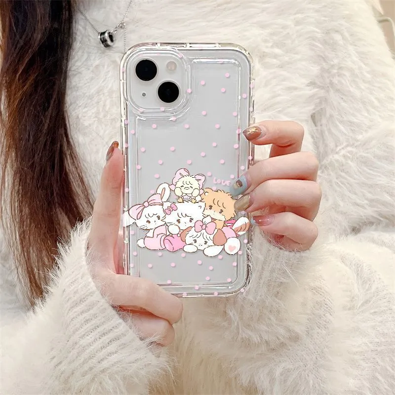 GYKZ TPU Material Pink Family Portrait Lucky Bag Phone Case Compatible With IPhone 13/Apple 14/15.-3