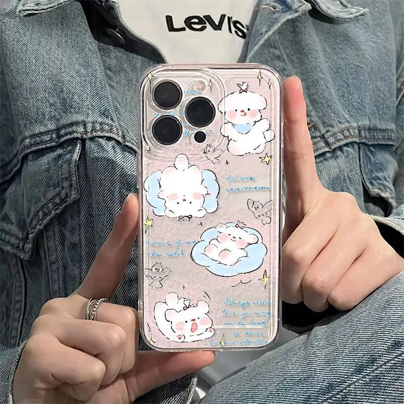 GYKZ TPU Material Pink Cream Puppy Impact-Resistant Fully Enclosed Phone Case Compatible With IPhone 13/Apple 14/15.-2