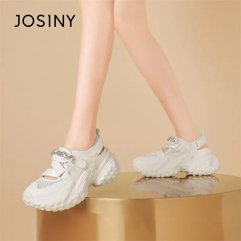 JOSINY Anti Slip Wear Resistant Low Top Chunky Sneakers Women's-14