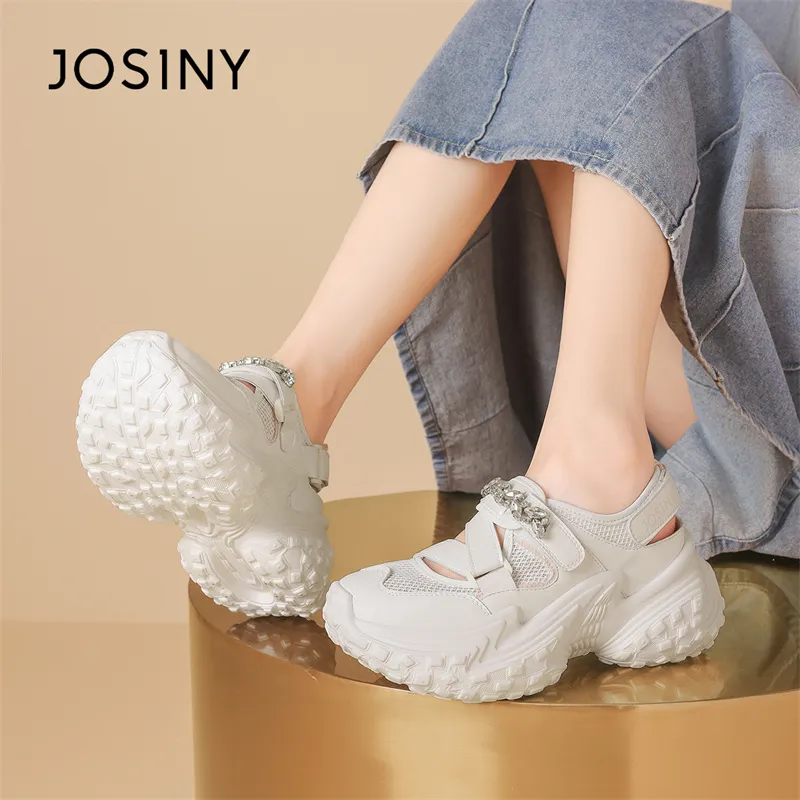 JOSINY Anti Slip Wear Resistant Low Top Chunky Sneakers Women's-5