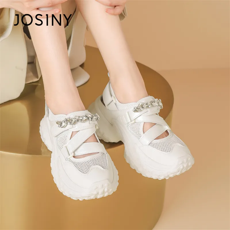 JOSINY Anti Slip Wear Resistant Low Top Chunky Sneakers Women's-17