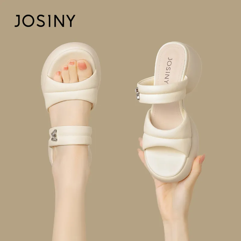 JOSINY Stitched Rhinestones Slip-Resistant Abrasion-Resistant Slide Slippers Women's-8