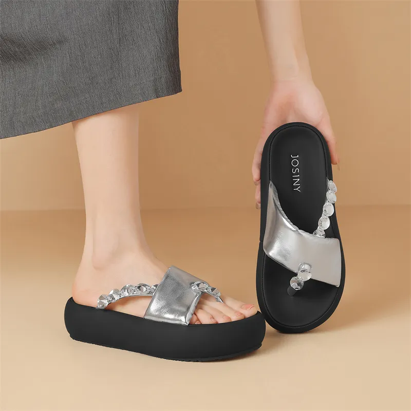 JOSINY Abrasion Resistant Slip Resistant Quiet Quick Drying Flip Flops Women's-13