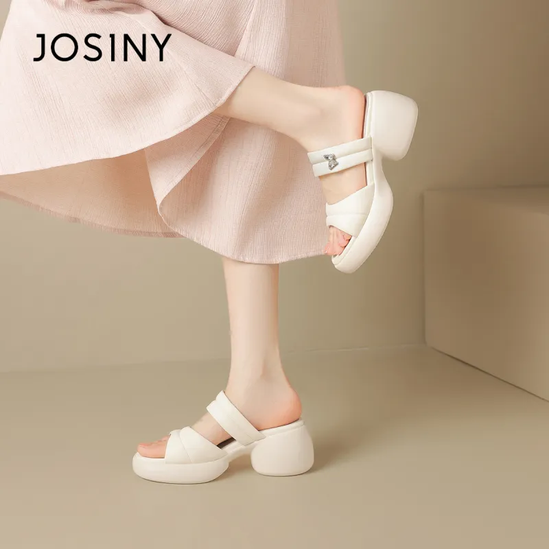 JOSINY Stitched Rhinestones Slip-Resistant Abrasion-Resistant Slide Slippers Women's-4