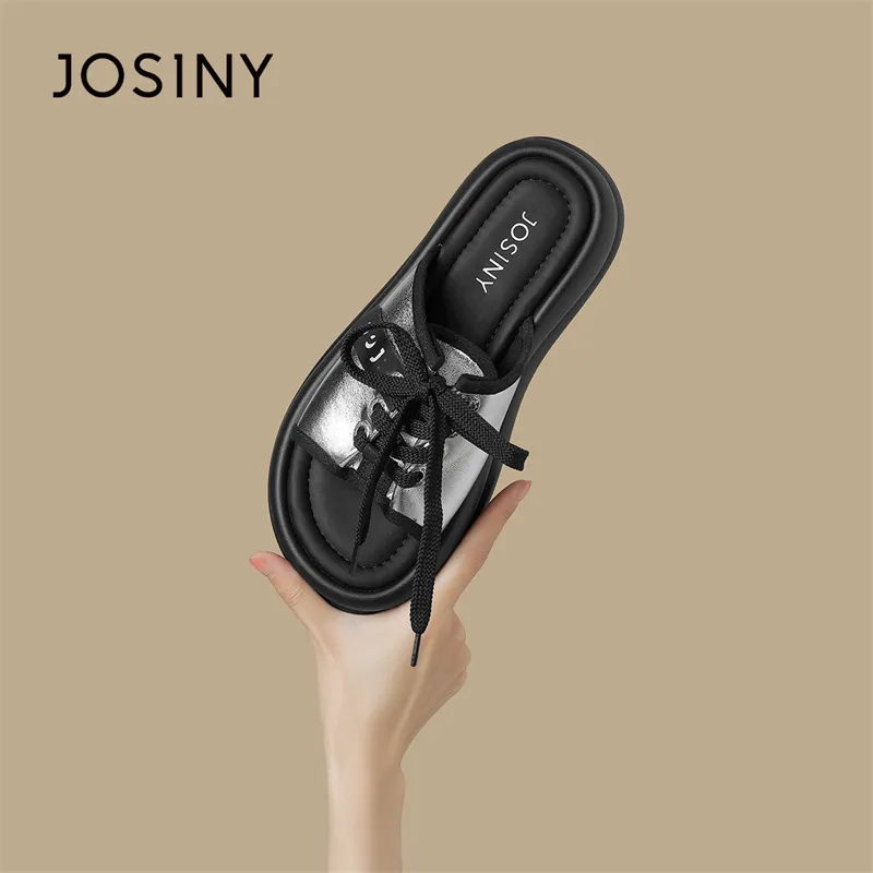 JOSINY Slide Slippers Women's Light Gold/Silver-20
