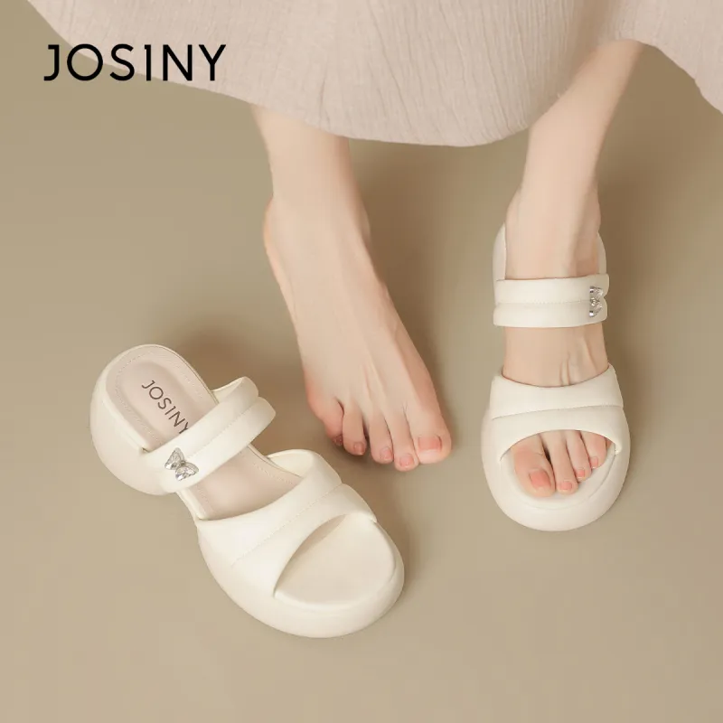 JOSINY Stitched Rhinestones Slip-Resistant Abrasion-Resistant Slide Slippers Women's-6