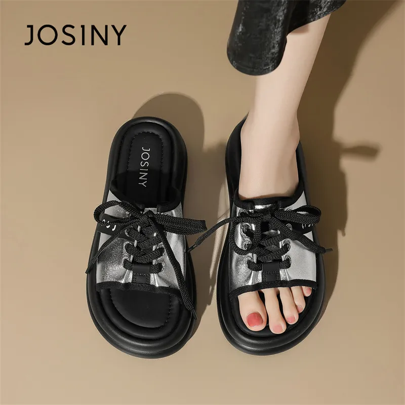 JOSINY Slide Slippers Women's Light Gold/Silver-18