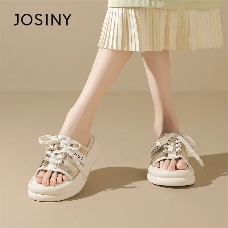 JOSINY Slide Slippers Women's Light Gold/Silver-6