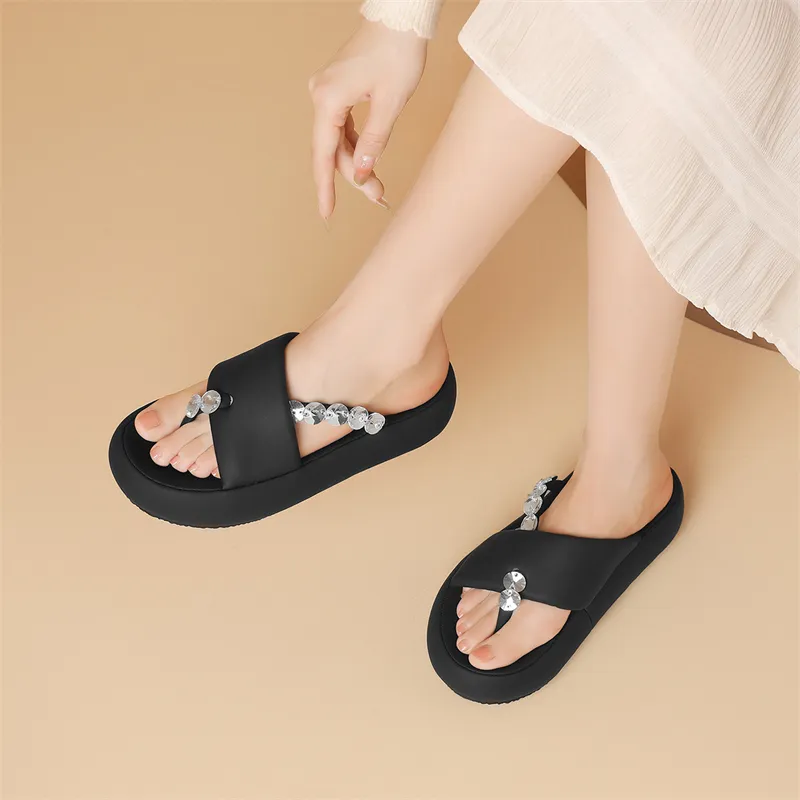 JOSINY Abrasion Resistant Slip Resistant Quiet Quick Drying Flip Flops Women's-4