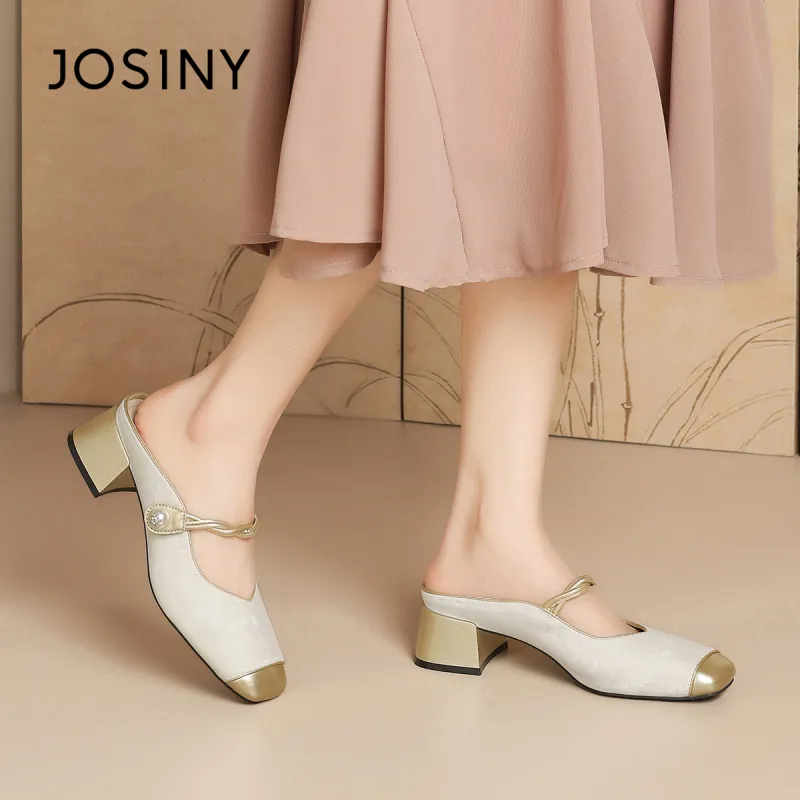 JOSINY Stitching Slip Resistant Wrap toe Slippers Women's-15