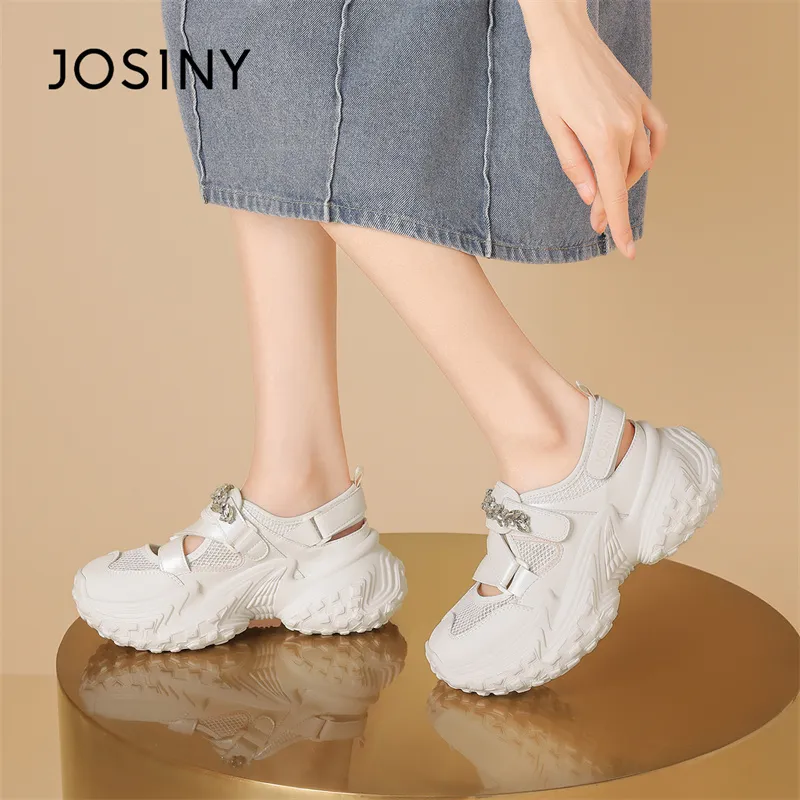 JOSINY Anti Slip Wear Resistant Low Top Chunky Sneakers Women's-4