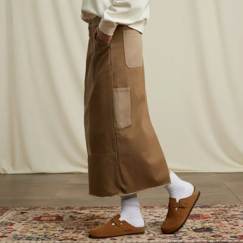 JOYRICH Twill Panel A-Line Denim Long Skirt Summer Skirt Women's-2