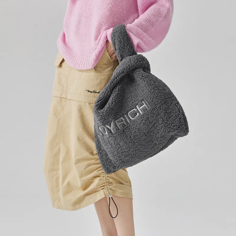 JOYRICH Polyester Minimalist Style One Shoulder Handbag Women's Gray-4