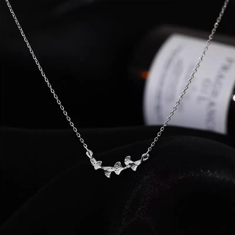 MGS S999 Fine Silver Everyday Commute Mom Collarbone Chain Bestie Set Women's-1