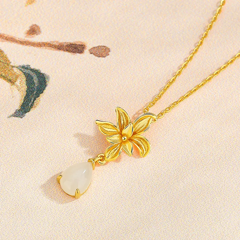 MGS Chalcedony Jade Necklaces Women's-4