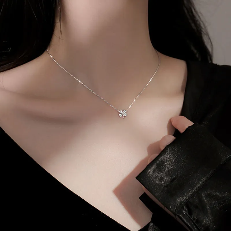 MGS 999 Fine Silver Minimalist Style Versatile Fashion Girlfriend Niche Design Elegance Collarbone Chain Women's-4