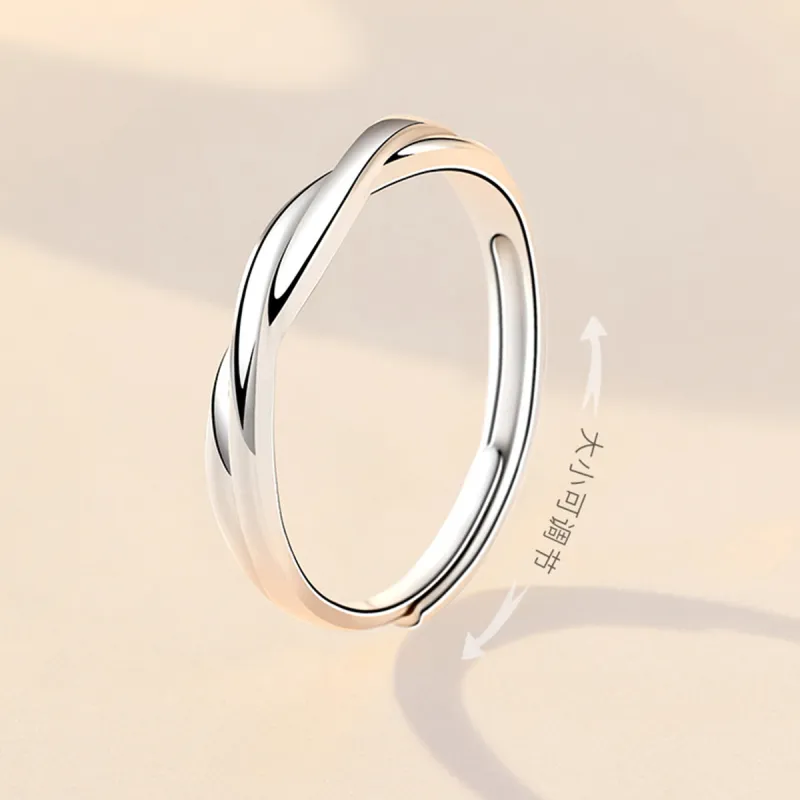 MGS 999 Silver Ring Smooth Finish Plain Band Minimalist Style Design Niche Design Fashion Versatile Unisex-3