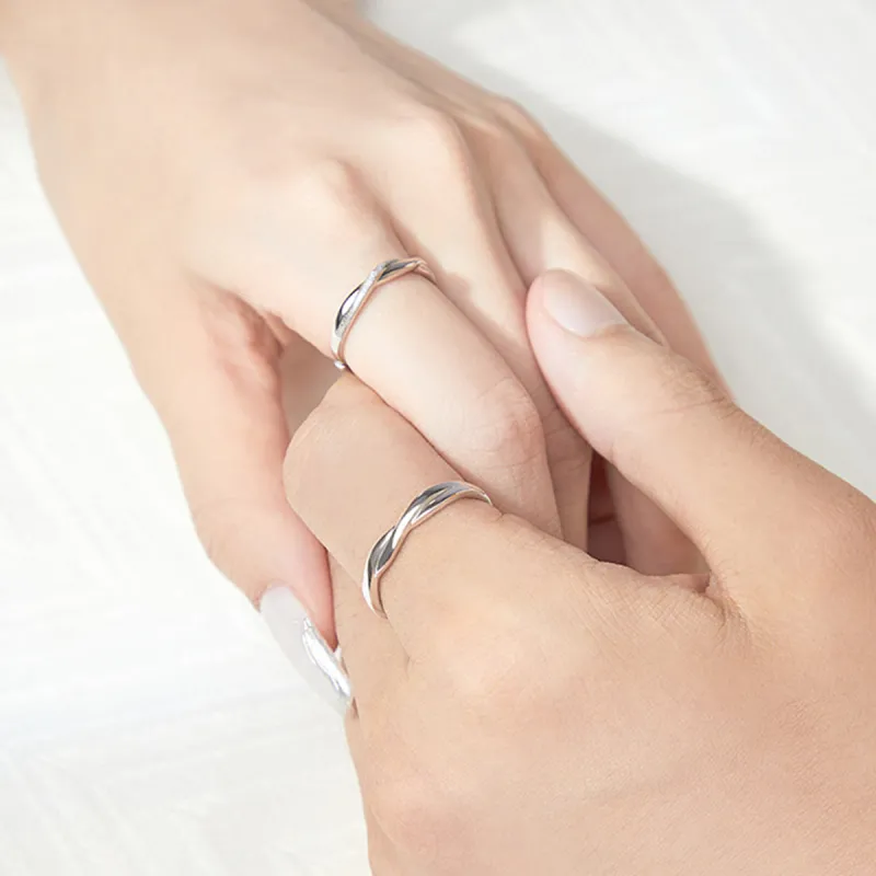 MGS 999 Silver Ring Smooth Finish Plain Band Minimalist Style Design Niche Design Fashion Versatile Unisex-5