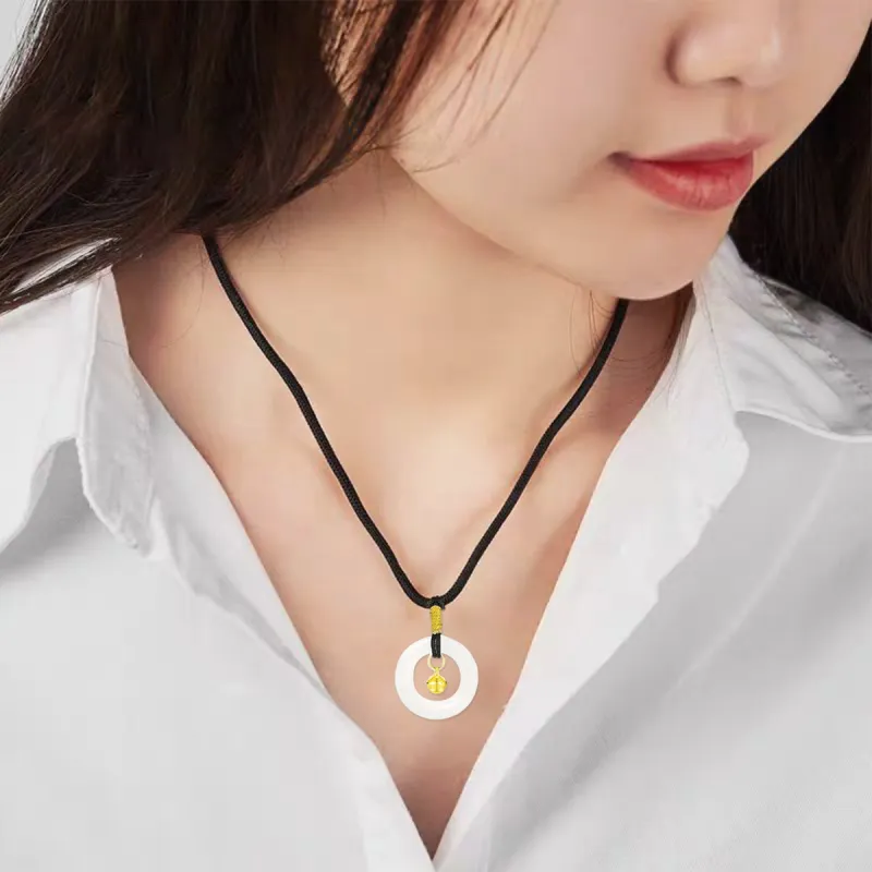 MGS White Jade Bodhi Necklaces Unisex-6