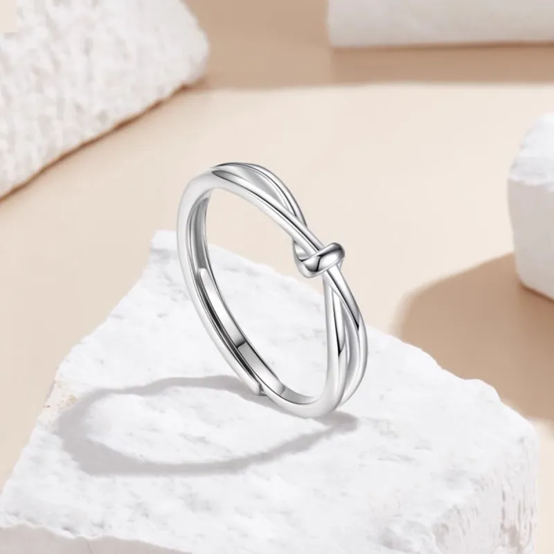 MGS 999 Fine Silver Minimalist Style Elegant Aesthetic Individual Luxury Premium Plain Band Adjustable Opening Unisex-1