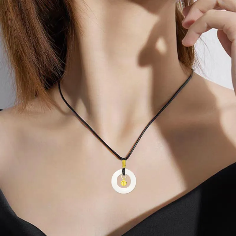 MGS White Jade Bodhi Necklaces Unisex-4