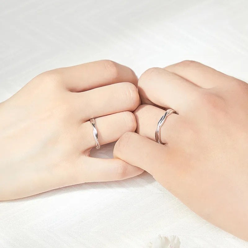 MGS 999 Silver Ring Smooth Finish Plain Band Minimalist Style Design Niche Design Fashion Versatile Unisex-4