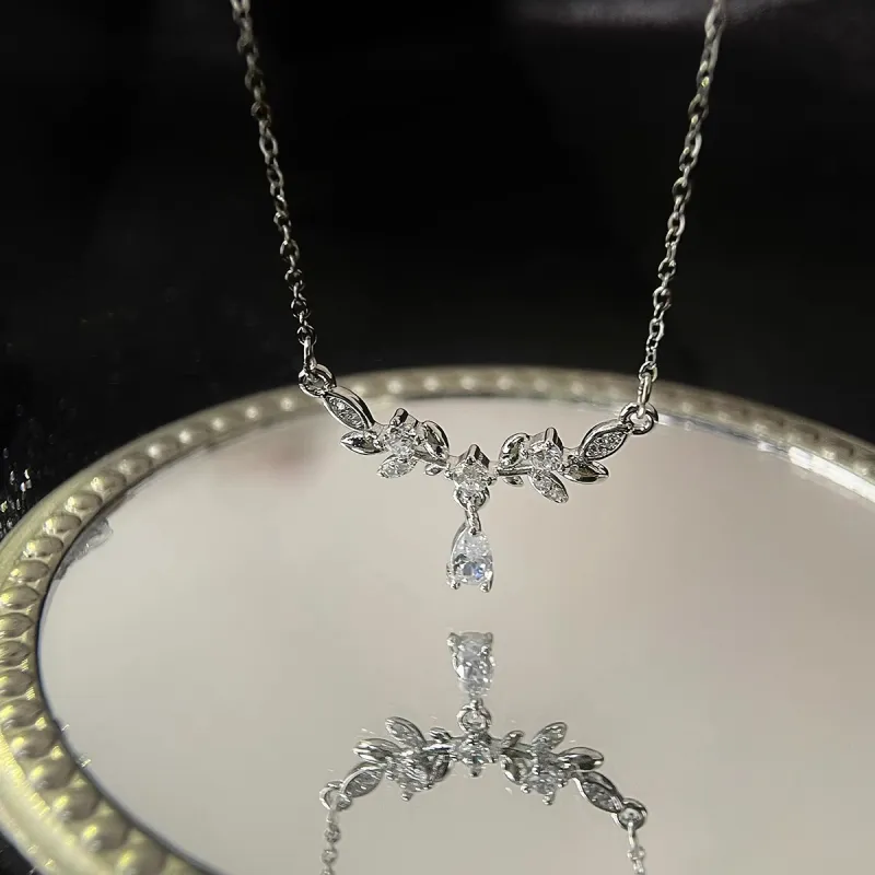 MGS S999 Fine Silver Everyday Commute Mom Collarbone Chain Bestie Set Women's-5