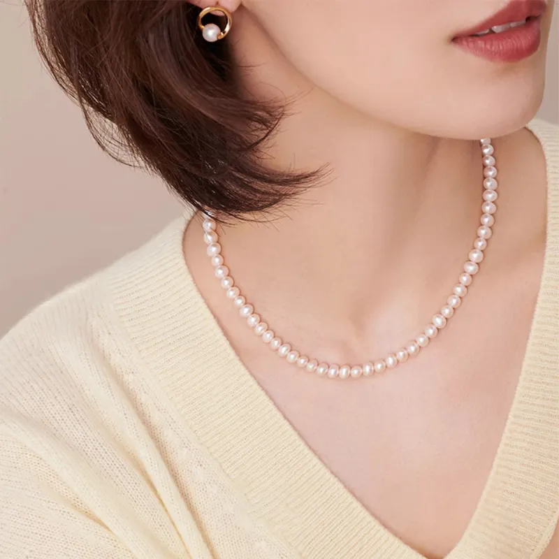 MGS S925 Shell Pearl Necklaces Women's-5