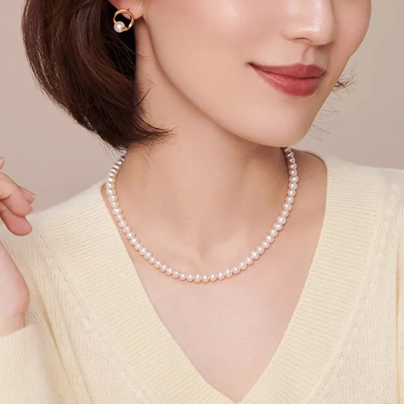 MGS S925 Shell Pearl Necklaces Women's-4
