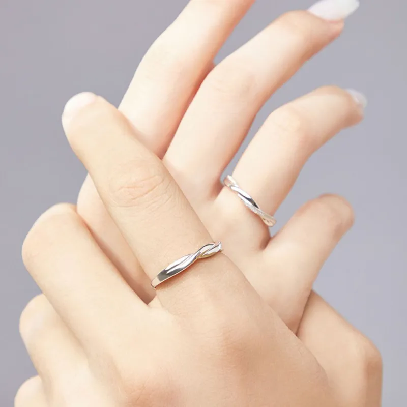 MGS 999 Silver Ring Smooth Finish Plain Band Minimalist Style Design Niche Design Fashion Versatile Unisex-6