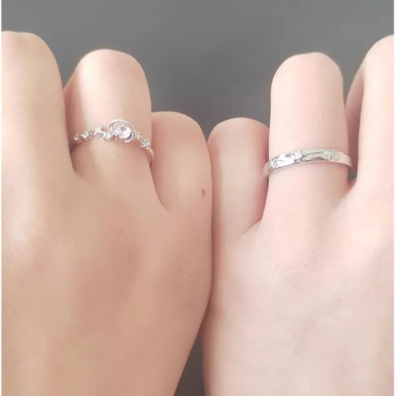 MGS 999 Fine Silver Ambient Everyday Commute Versatile Luxurious Layered Cool Premium Bestie Adjustable Opening Unisex-4