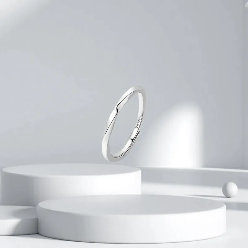 MGS 999 Silver Ring Forever Love Intertwined Love Pursuing Love With Elegance Refined Luxury Students Unisex-5