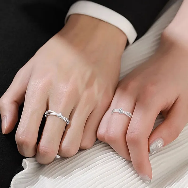 MGS 999 Fine Silver Minimalist Style Elegant Aesthetic Individual Luxury Premium Plain Band Adjustable Opening Unisex-2