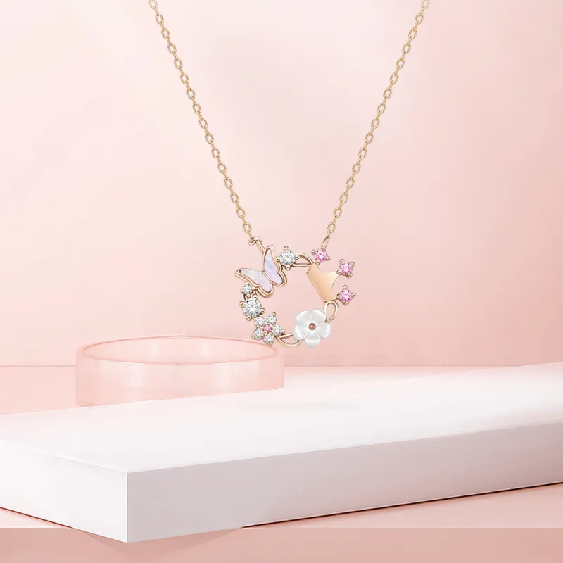 MGS S925 Elegant Elegance Niche Design Daily Versatile Forest Instagram Style Students Couple Collarbone Chain Women's-2
