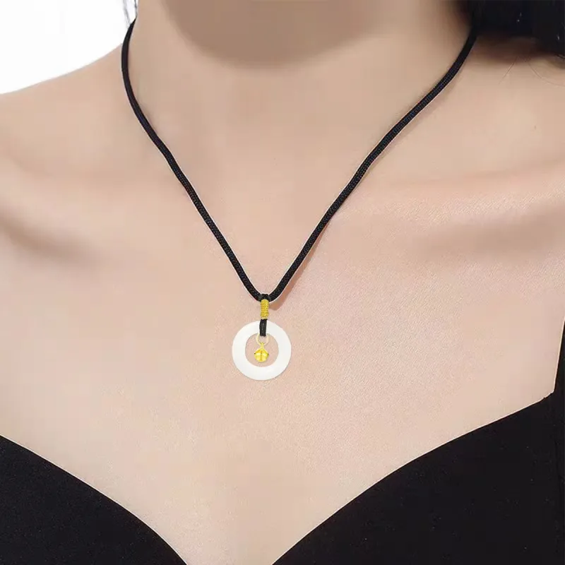 MGS White Jade Bodhi Necklaces Unisex-5