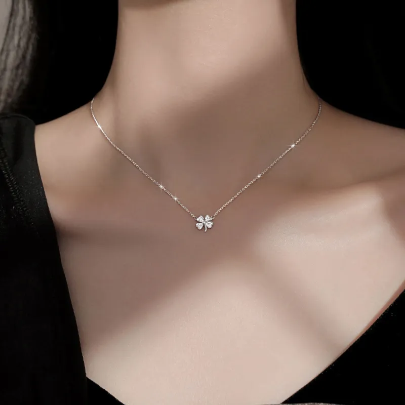 MGS 999 Fine Silver Minimalist Style Versatile Fashion Girlfriend Niche Design Elegance Collarbone Chain Women's-5