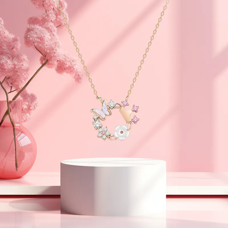 MGS S925 Elegant Elegance Niche Design Daily Versatile Forest Instagram Style Students Couple Collarbone Chain Women's-1