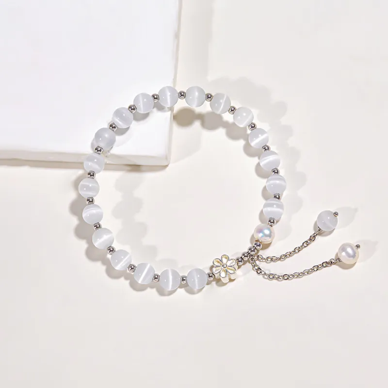 HELA DE HAI Natural Glass Cat Eye Bracelets Women's-3