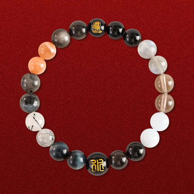HELA DE HAI Reconstructed Cinnabar Agate Bracelets Unisex-12
