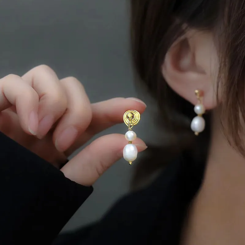 HELA DE HAI Freshwater Pearl Clip On Earrings Women's-2