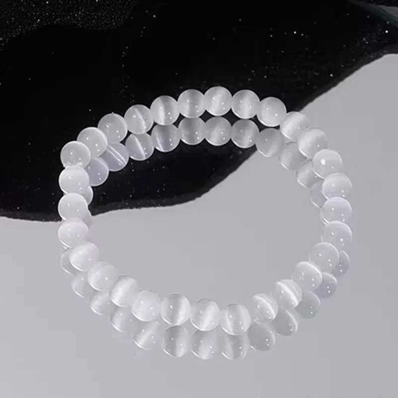 HELA DE HAI Glass Cat Eye Jade Bracelets Women's-5