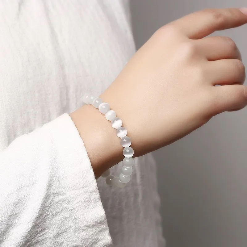 HELA DE HAI Glass Cat Eye Jade Bracelets Women's-2